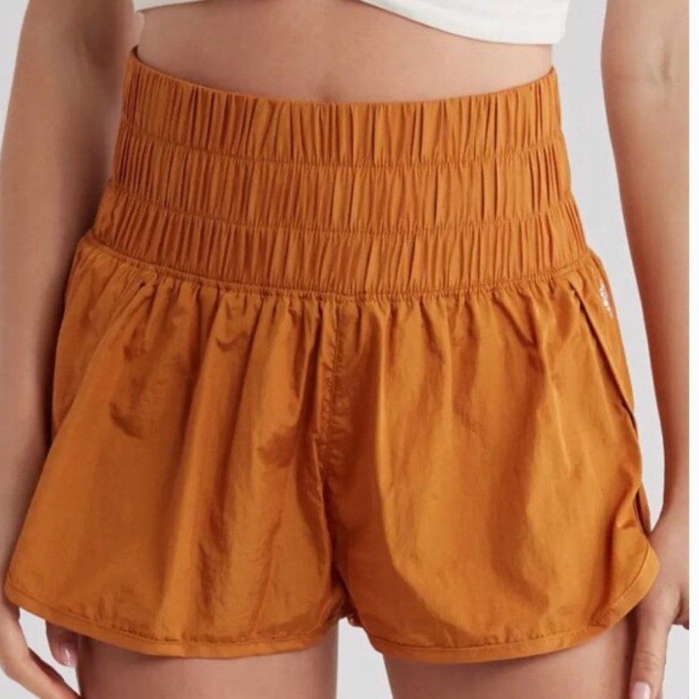 Free People FP Movement The Way Home Orange Retro Running Shorts Workout